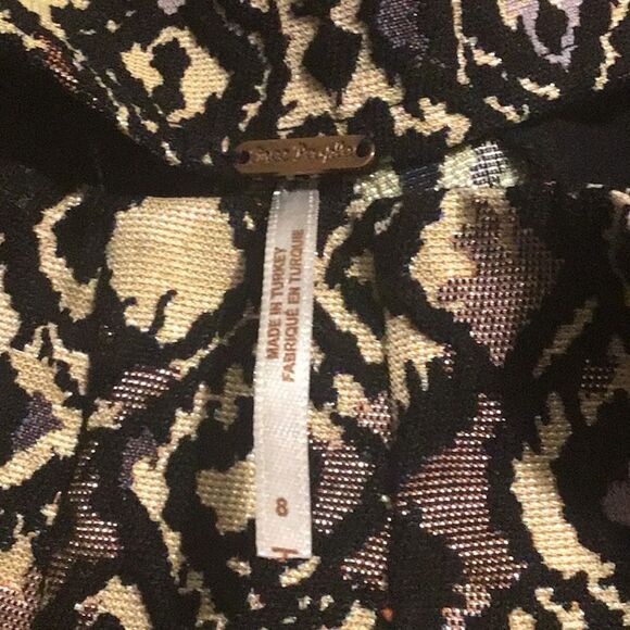 Free People Mod Crop Bootcut Pants in Metallic Black Geometric - Picture 14 of 16